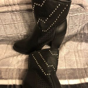 Women’s black studded boots